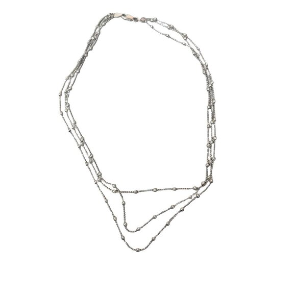 Ross-Simons Sterling Silver Triple Strand Beaded Necklace With Box SOLD OUT - Picture 12 of 13